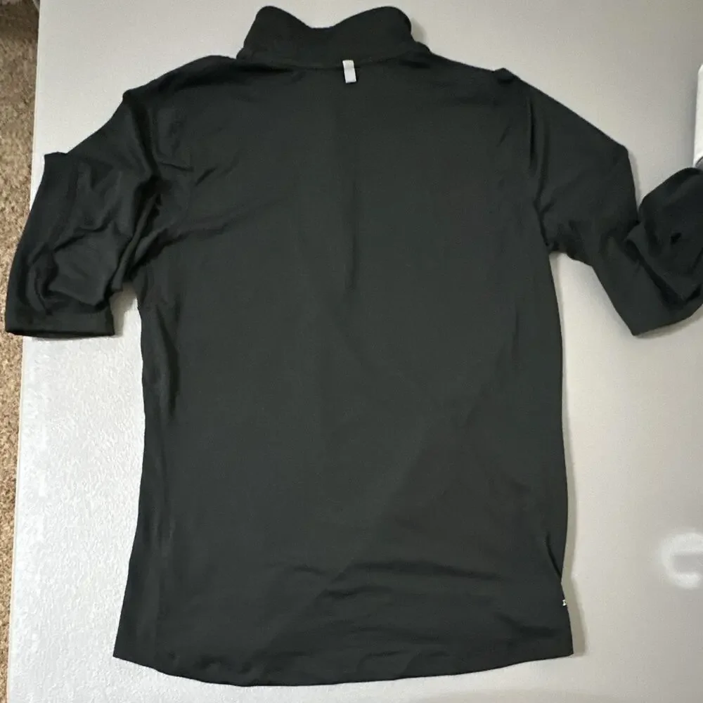 Nike Dri-FIT Womens Running 1/4 Zip Mock Neck Long Sleeve Black M Reflective